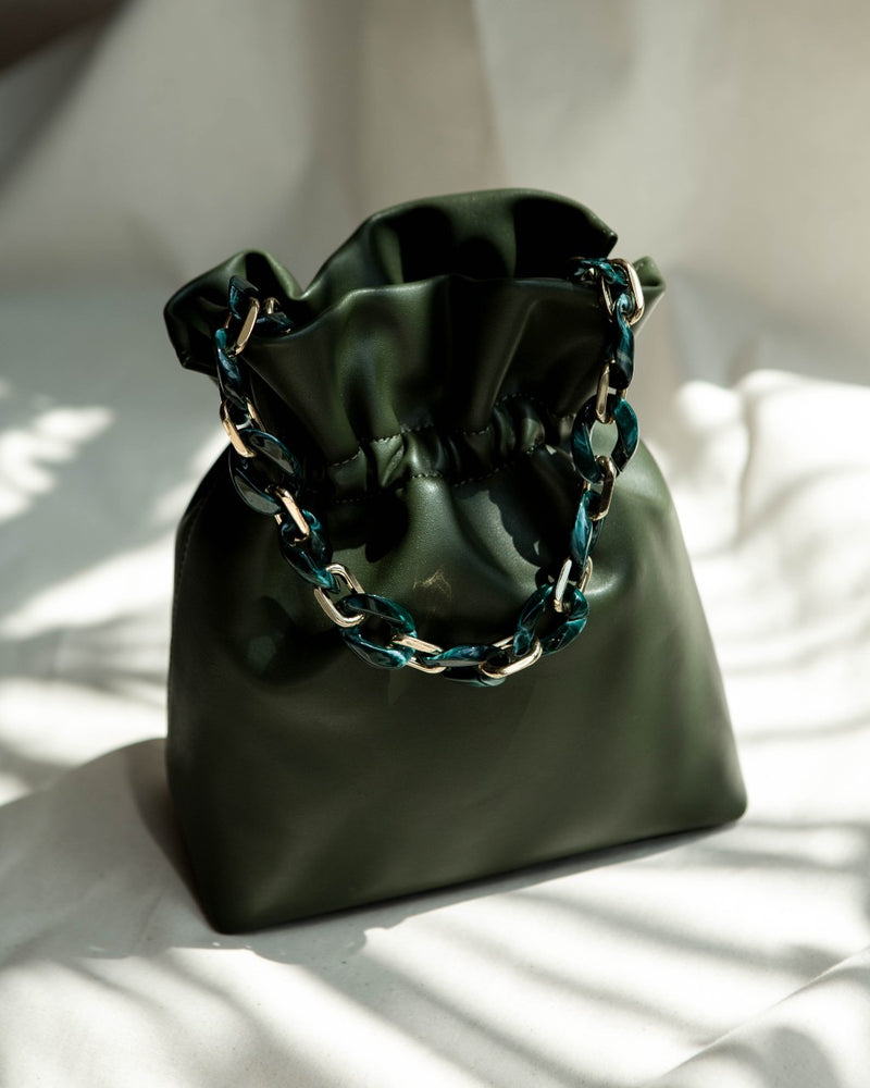 Olive Chain Pouch Mini Bag