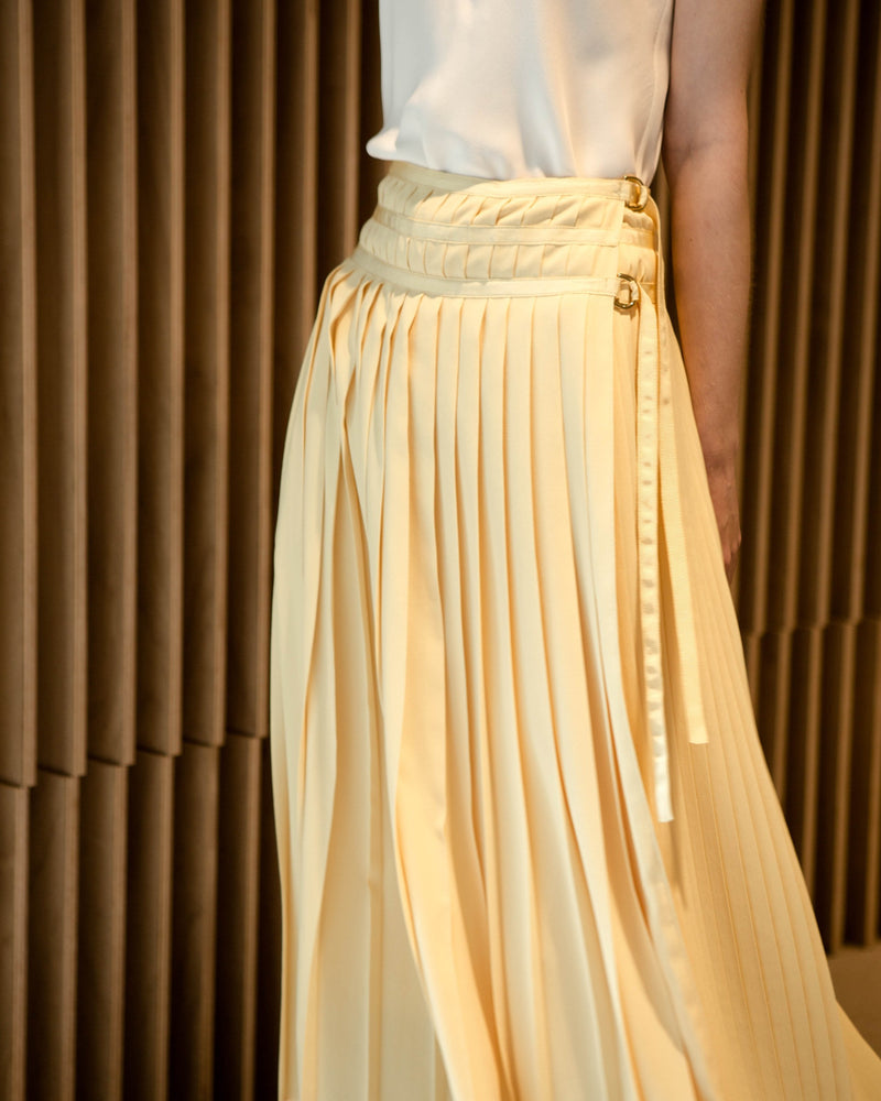 Marigold Pleated Wrap Skirt