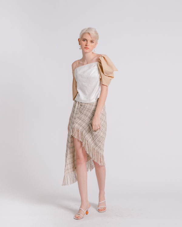 Fringed Tweed Skirt