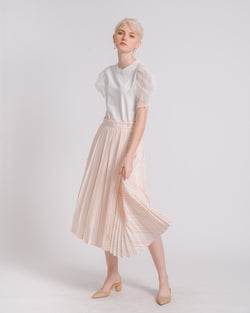 Pink & White Striped Wrap Skirt