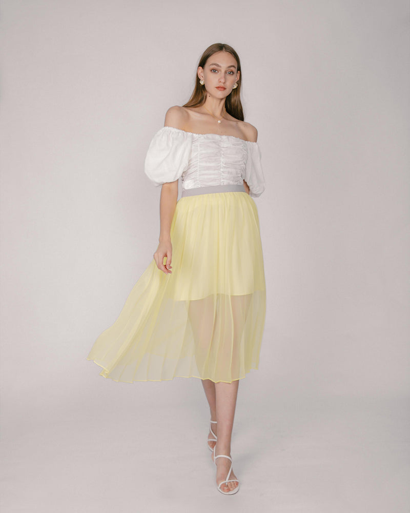 Breezy Yellow Chiffon Skirt