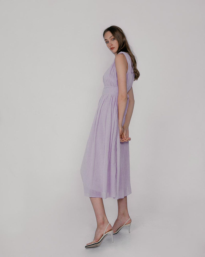 Lilac Grecian Maxi Dress