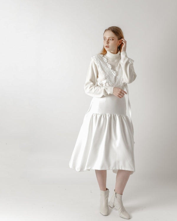 White Lace Pinafore Dress