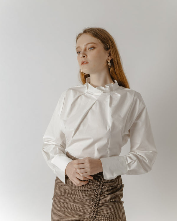 White High-Collared Shirt