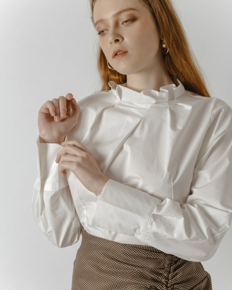 White High-Collared Shirt