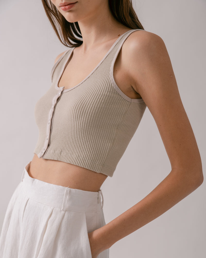 Oyster Cropped Tank Top