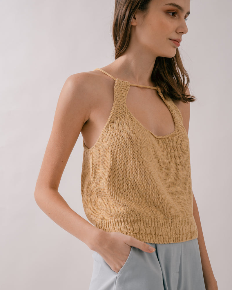 Maize Knit Cropped Top